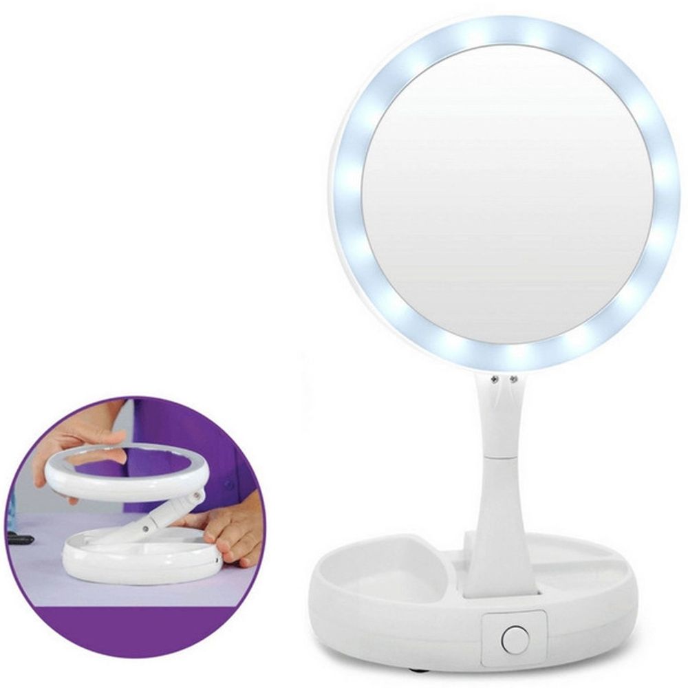 Espelho Portátil LED USB, ideal para maquiagem. Possui ventilador para  secar maquiagem. Com luz…
