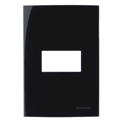 15916-PLACA-4X2-1-POSTO-HORIZ-EBONY-SLEEK