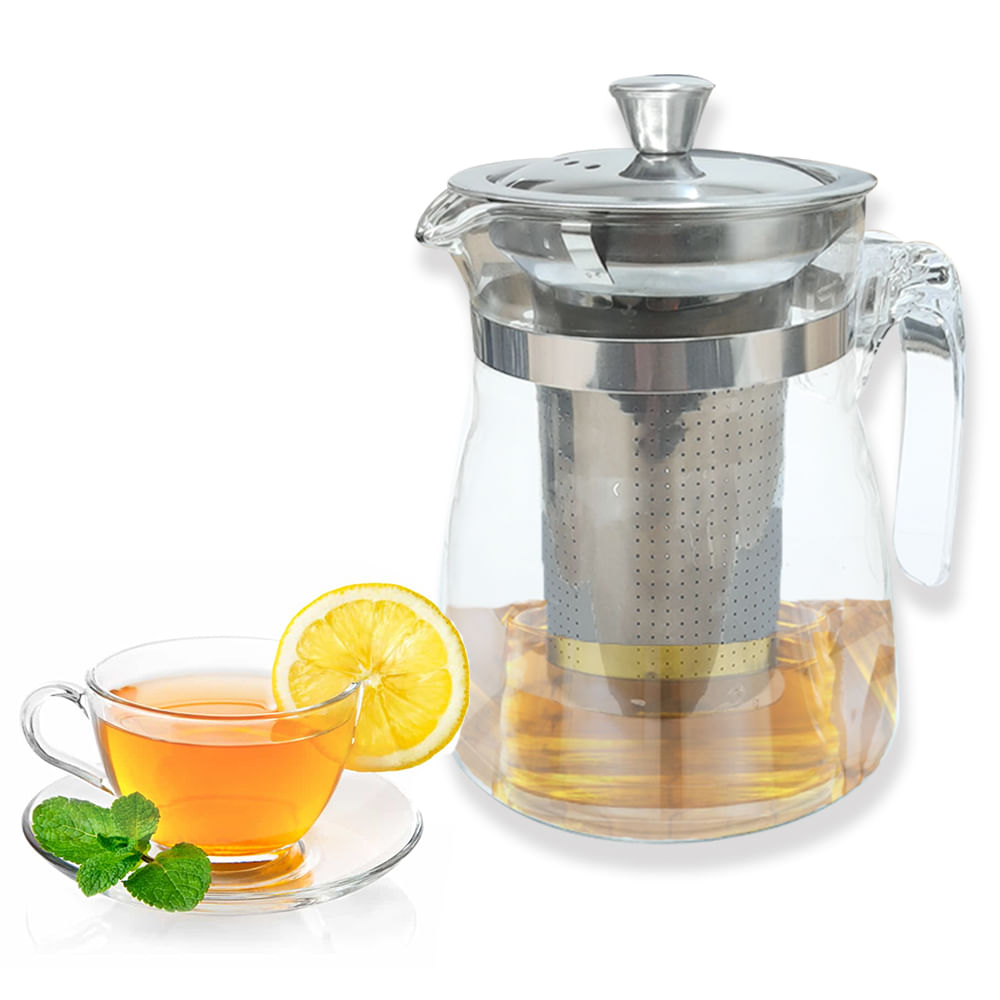 Chaleira de Vidro com Infusor Bule Inox Capacidade 600ml