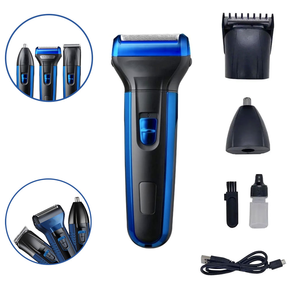 Corte de cabelo feminino com barbeador elétrico, vista traseira