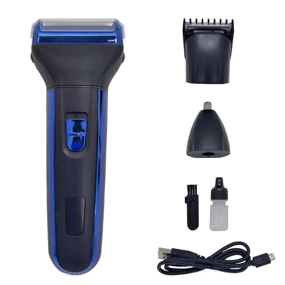 Corte de cabelo feminino com barbeador elétrico, vista traseira