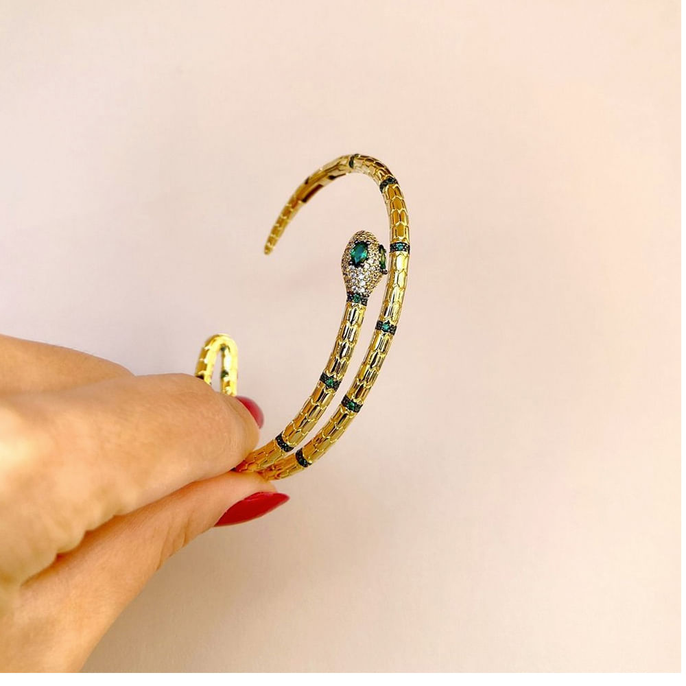 Bracelete Pulseira Serpente Cobra Aberta Pulso Acessórios - BRDrop