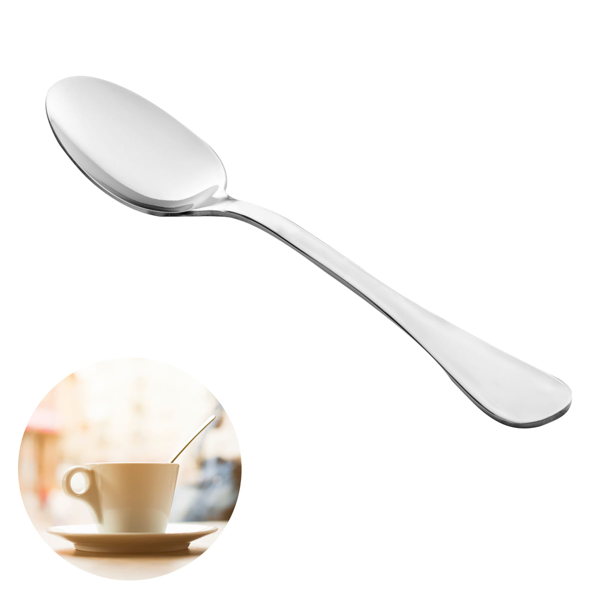 Kit 6 Colheres Cozinha Sobremesa Talher Café Chá Aço Inox