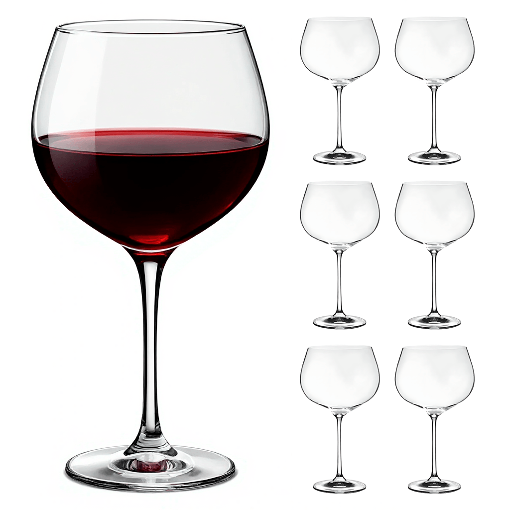 Jogo 6 Taças Cristal Vinho Bourgogne Bohemia Megan 700ml